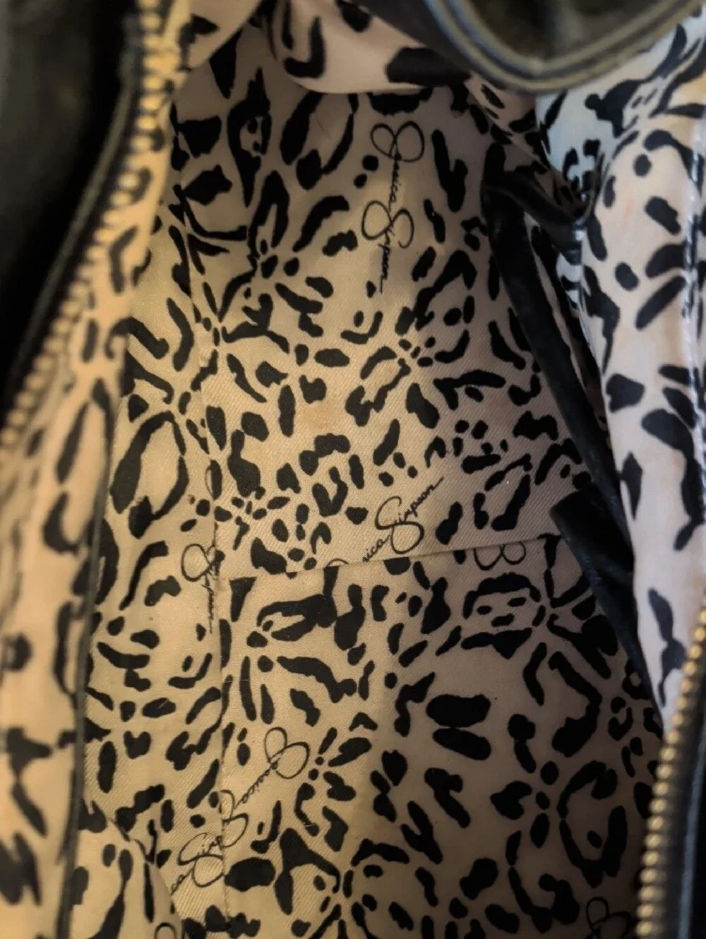 Jessica Simpson Black Women's Shoulder Bag with Gold Butterfly Charm